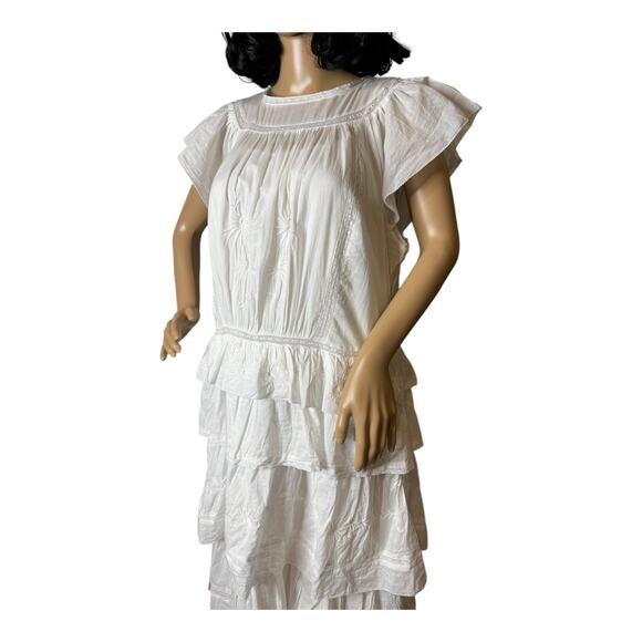 NWT Selene embroidered white maxi dress Banana Republic peaseant size medium - Picture 13 of 16